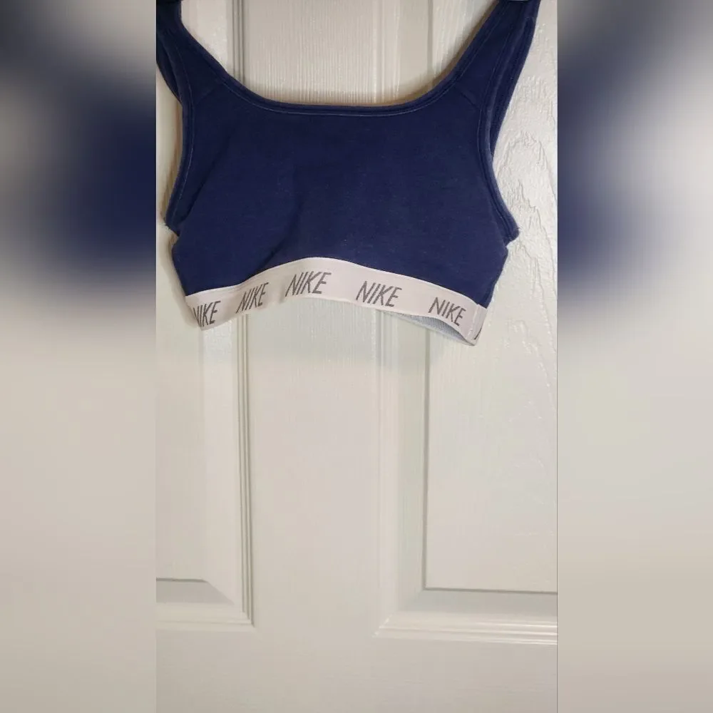 Nike XS Navy Blue Classic Soft Sports  Support Padded Cotton Women Training Bra